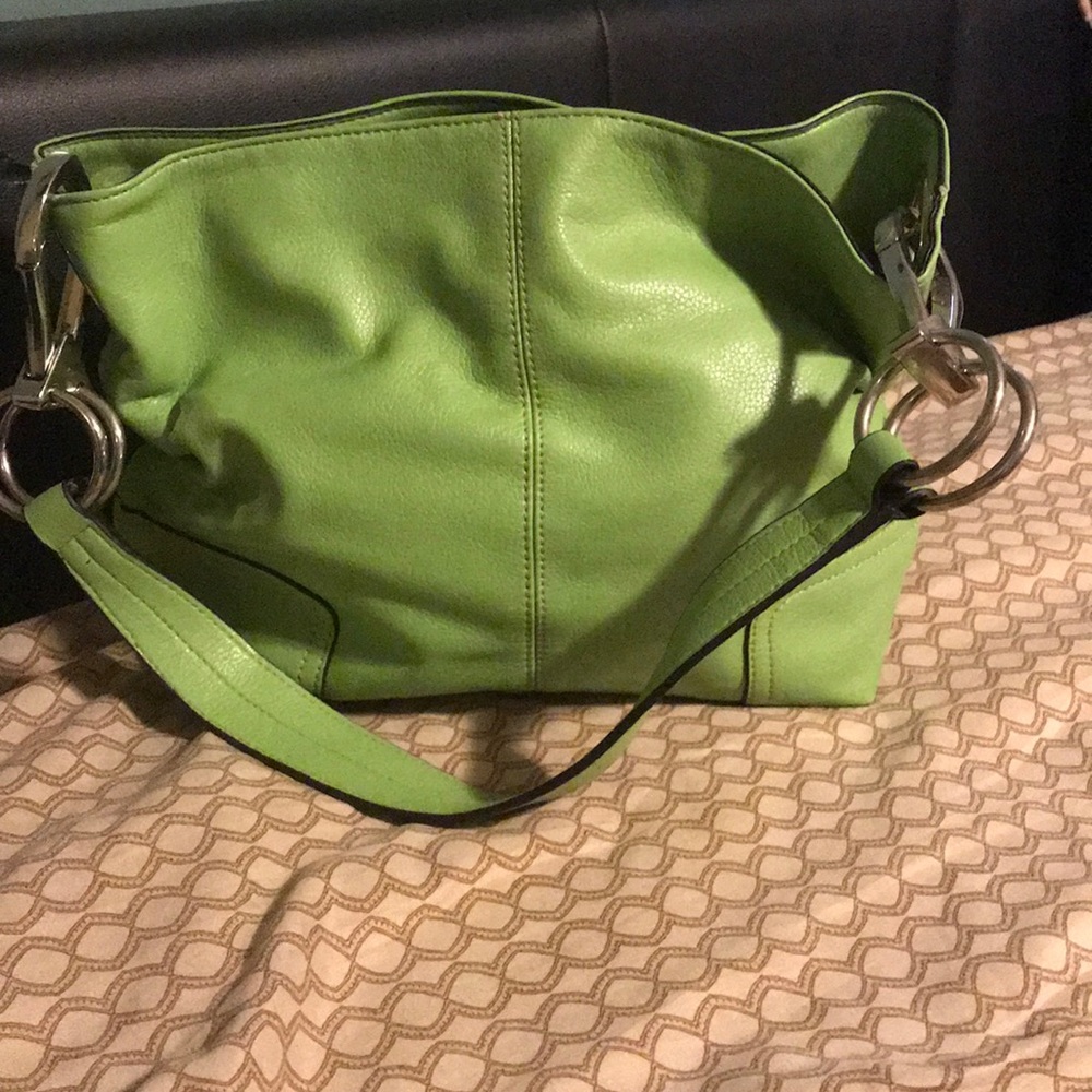 Lime Green Leather shoulder bag